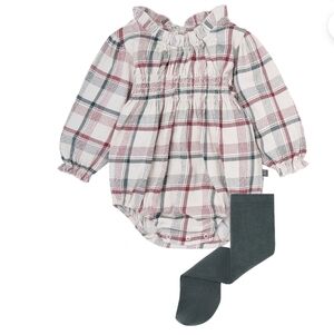 T Modern Moments by Gerber Baby Girl Bubble Romper and Tights Outfit Set 2-Piece